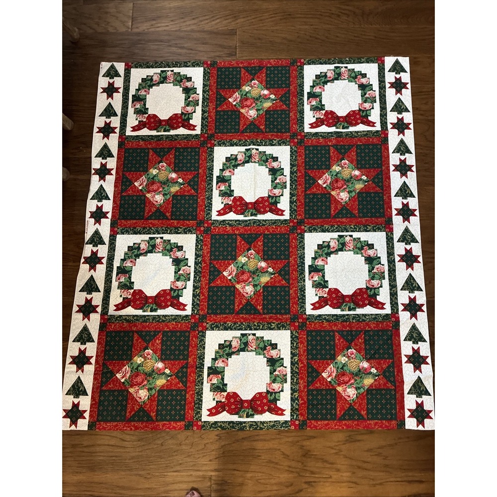 Christmas Cotton Fabric Panel/Blocks 49 X 44"By Wamsutta otc. NEW